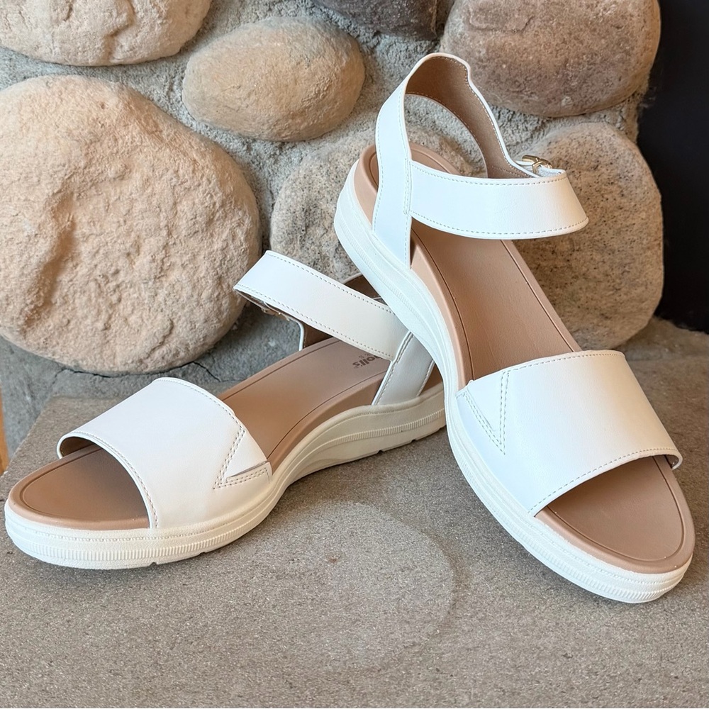 Dr. Scholl's Time Off, White, Women's Sandals Sz 10